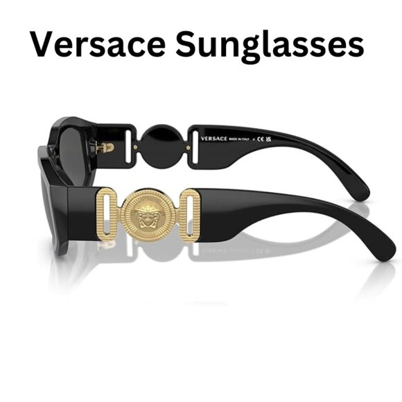 Gorgeous New Black Versace Unisex  Sunglasses 53mm